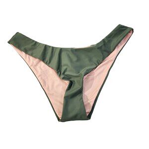 J. Crew Dark Green Curved Waist Cheeky Bikini Bottom New With Tags Womens Size M